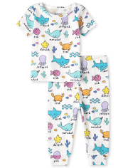 Unisex Baby And Toddler Sea Creature Snug Fit Cotton Pajamas