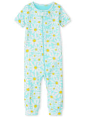 Baby And Toddler Girls Daisy Snug Fit Cotton One Piece Pajamas