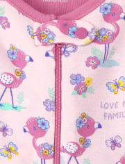Baby And Toddler Girls Flamingo Snug Fit Cotton One Piece Pajamas