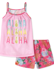 Girls Foil Aloha Pajamas