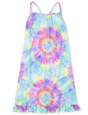 Girls Tie Dye Ruffle Nightgown