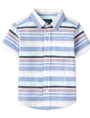 Baby And Toddler Boys Striped Chambray Button Down Shirt