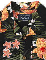 Baby And Toddler Boys Tropical Poplin Button Up Shirt