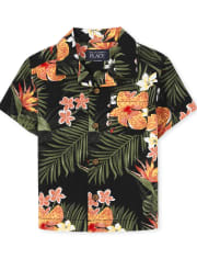 Baby And Toddler Boys Tropical Poplin Button Up Shirt