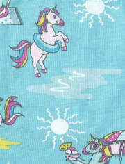 Pyjama en coton ajusté licorne pour bébés et petites filles