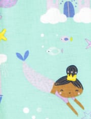 Baby And Toddler Girls Mermaid Snug Fit Cotton Pajamas