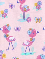 Pyjama en coton ajusté flamant rose pour bébé et toute-petite fille