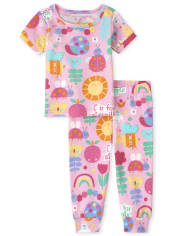 Pyjama en coton ajusté anti-insectes pour bébés et petites filles