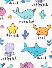 Baby And Toddler Girls Sea Creature Snug Fit Cotton Pajamas