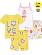 Lot de 2 pyjamas en coton ajustés Glow Love Popsicle pour bébés et petites filles