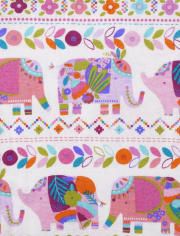 Baby And Toddler Girls Elephant Snug Fit Cotton Pajamas 2-Pack
