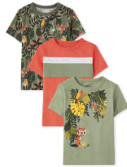 Toddler Boys Jungle Top 3-Pack