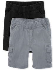Lot de 2 shorts cargo à enfiler pour bébés et tout-petits garçons