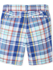 Boys Plaid Chino Shorts