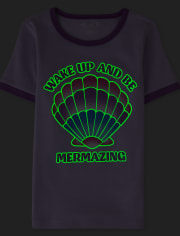 Girls Glow Mermaid Snug Fit Cotton Pajamas