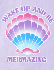 Girls Glow Mermaid Snug Fit Cotton Pajamas