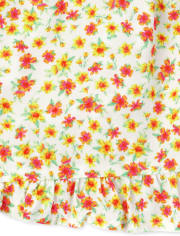 Niñas Mameluco sin mangas con volante floral