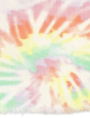 Short en sergé arc-en-ciel tie-dye pour fille