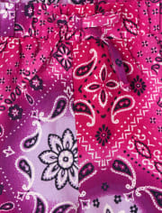 Ensemble 2 pièces avec débardeur dos nu à imprimé bandana et short à pampilles pour fille