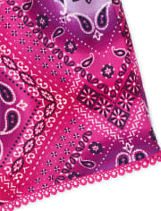 Ensemble 2 pièces avec débardeur dos nu à imprimé bandana et short à pampilles pour fille