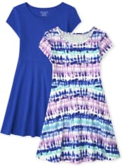 Girls Print Everyday Dress 2-Pack
