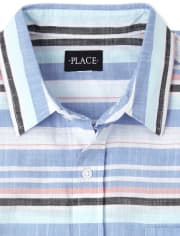 Mens Dad And Me Striped Chambray Button Down Shirt