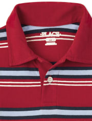 Boys Striped Jersey Polo