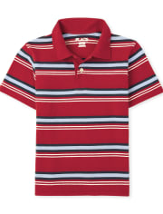 Boys Striped Jersey Polo