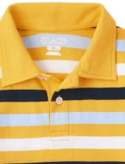 Boys Striped Jersey Polo