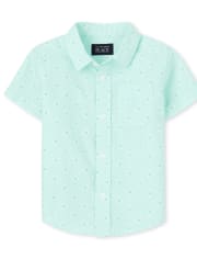 Baby And Toddler Boys Print Poplin Button Up Shirt