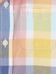 Baby And Toddler Boys Plaid Poplin Button Up Shirt