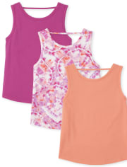 Girls Cut Out Tank Top 3-Pack