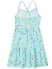 Girls Print Tiered Dress