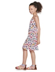 Girls Print Tiered Dress