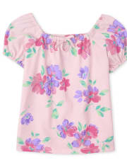 Top con abertura floral para niñas