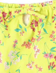 Girls Floral Keyhole Top