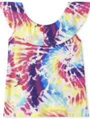 Top con volantes y estampado para niñas