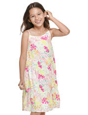Girls Mommy And Me Floral Tiered Tank Dress