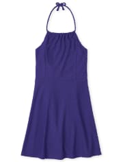 Girls Tie Back Halter Dress