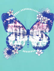 Pack de 2 camisetas sin mangas con diseño de mariposa para niñas