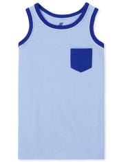 Boys Piped Pocket Tank Top