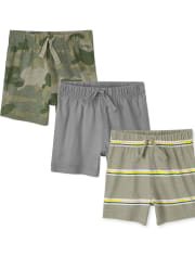 Pack de 3 pantalones cortos de camuflaje para bebé niño