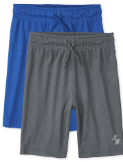 Boys Marled Performance Basketball Shorts 2-Pack