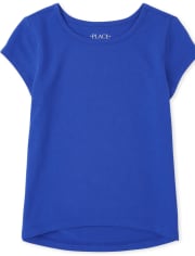 Camiseta básica con capas altas y bajas para niñas
