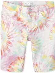 Shorts de sarga con estampado de arcoíris para niñas