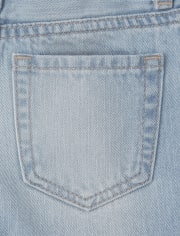 Girls Button Front Denim Shorts