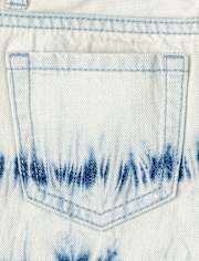 Shorts vaqueros con efecto tie-dye para niñas