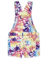 Short en sergé tie-dye arc-en-ciel pour fille