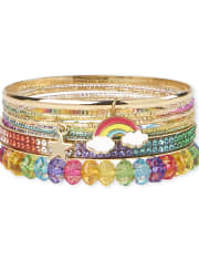Girls Rainbow Bangle Bracelet 7-Pack