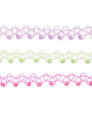 Girls Rainbow Choker Necklace 12-Pack
